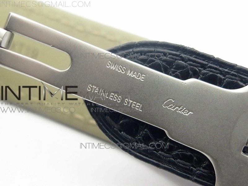 Ronde Solo de Cartier 36mm K11 SS Dia 1:1 Best Edition White Dial on Black croco leather strap Ronda Quartz