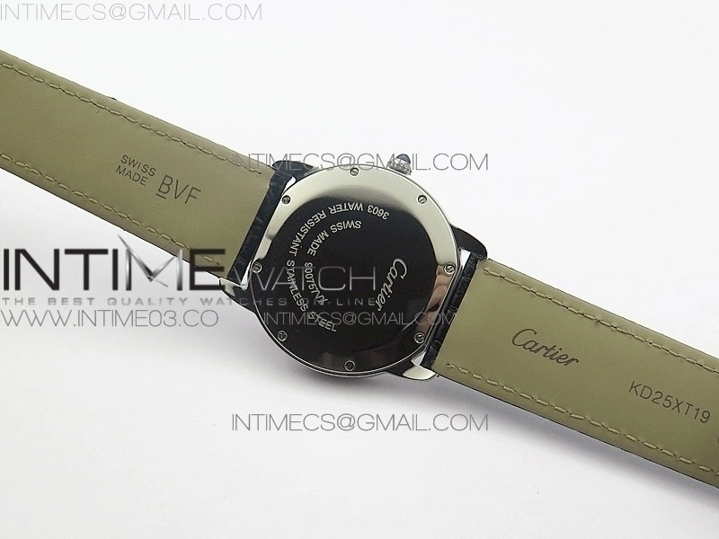 Ronde Solo de Cartier 36mm K11 SS Dia 1:1 Best Edition White Dial on Black croco leather strap Ronda Quartz