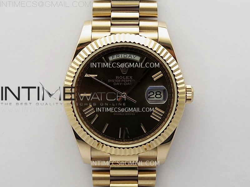 Day Date 228235 40mm RG KF 1:1 Best Edition Brown Dial Roman Markers On RG President Bracelet SA3255