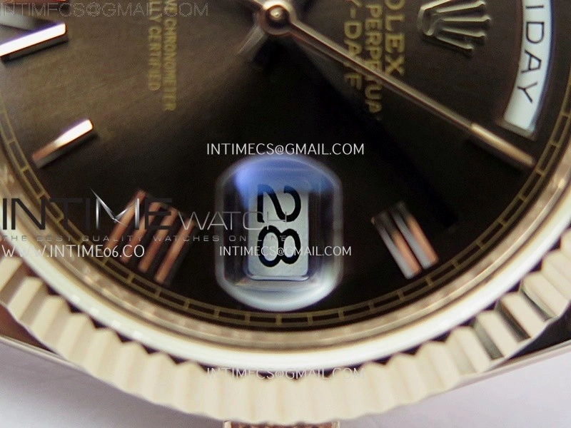 Day Date 228235 40mm RG KF 1:1 Best Edition Brown Dial Roman Markers On RG President Bracelet SA3255