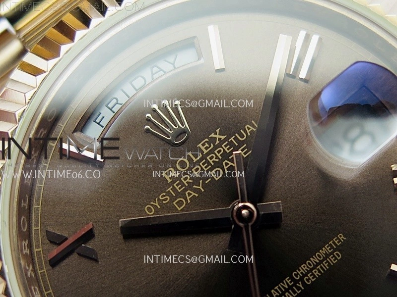 Day Date 228235 40mm RG KF 1:1 Best Edition Brown Dial Roman Markers On RG President Bracelet SA3255