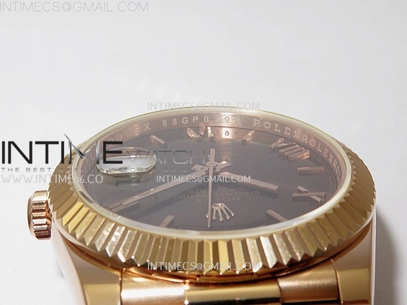 Day Date 228235 40mm RG KF 1:1 Best Edition Brown Dial Roman Markers On RG President Bracelet SA3255