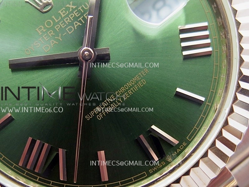 Day Date 228235 40mm RG KF 1:1 Best Edition Green Dial Roman Markers On RG President Bracelet SA3255