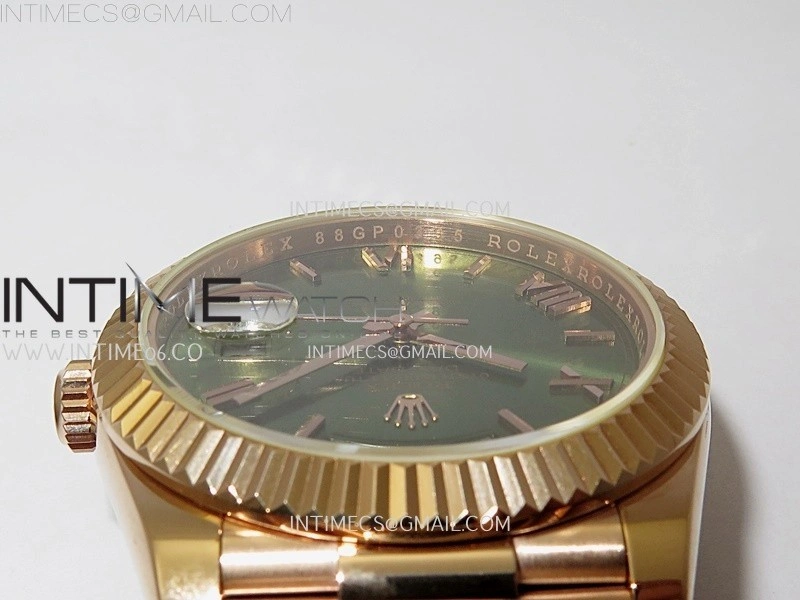 Day Date 228235 40mm RG KF 1:1 Best Edition Green Dial Roman Markers On RG President Bracelet SA3255