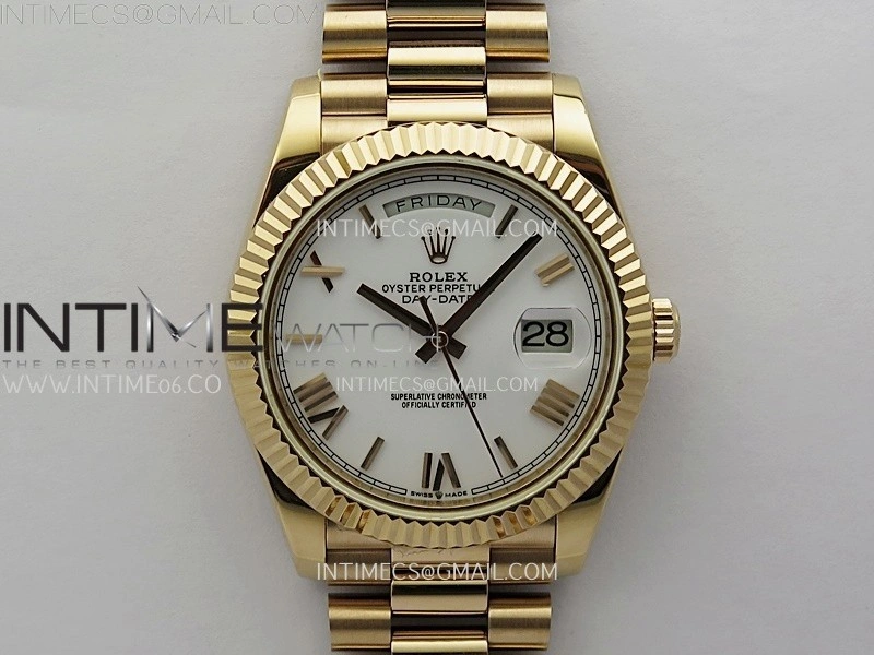 Day Date 228235 40mm RG KF 1:1 Best Edition White Dial Roman Markers On RG President Bracelet SA3255