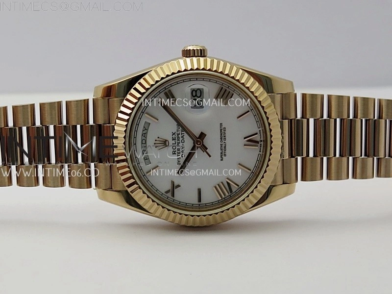 Day Date 228235 40mm RG KF 1:1 Best Edition White Dial Roman Markers On RG President Bracelet SA3255