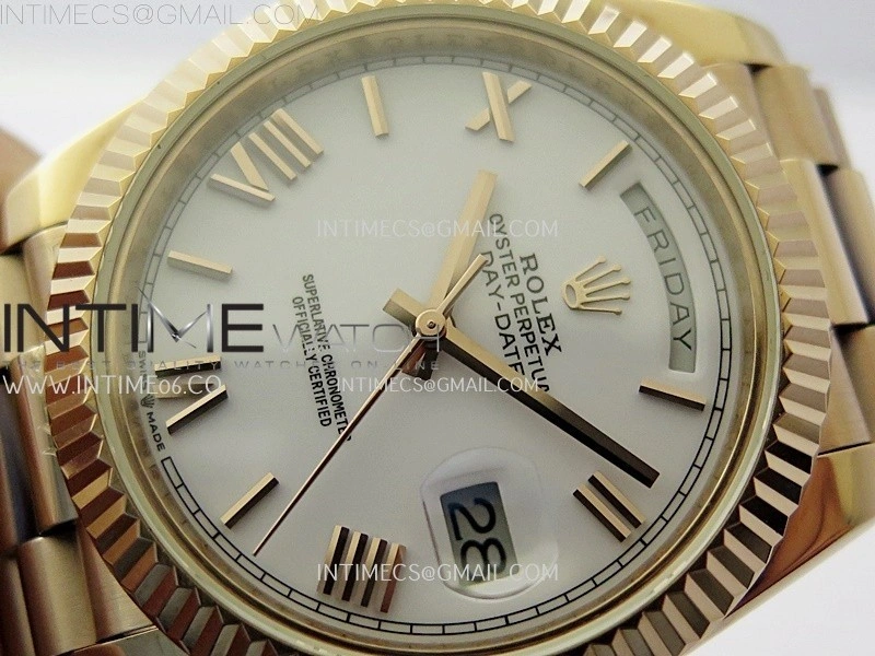 Day Date 228235 40mm RG KF 1:1 Best Edition White Dial Roman Markers On RG President Bracelet SA3255