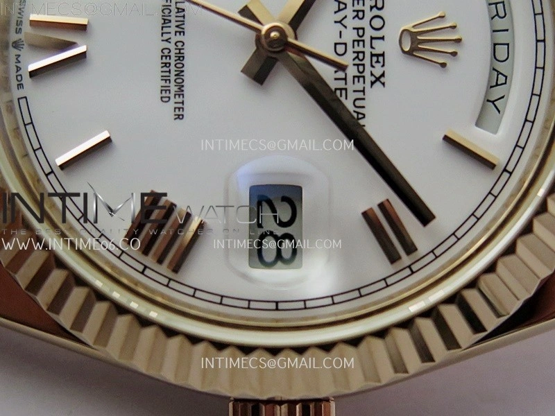 Day Date 228235 40mm RG KF 1:1 Best Edition White Dial Roman Markers On RG President Bracelet SA3255