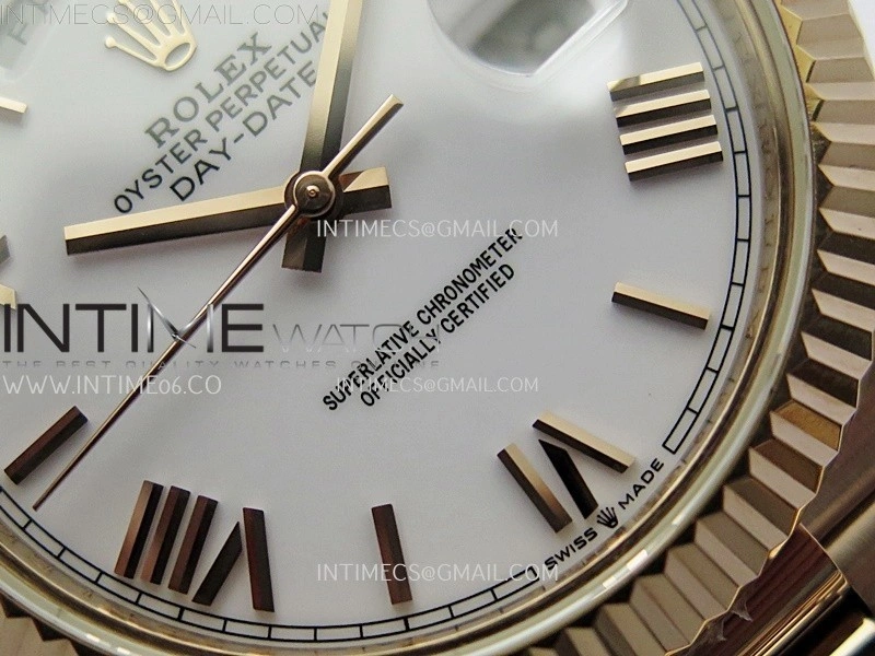 Day Date 228235 40mm RG KF 1:1 Best Edition White Dial Roman Markers On RG President Bracelet SA3255