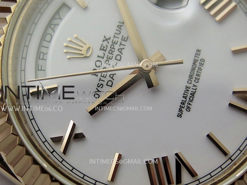 Day Date 228235 40mm RG KF 1:1 Best Edition White Dial Roman Markers On RG President Bracelet SA3255