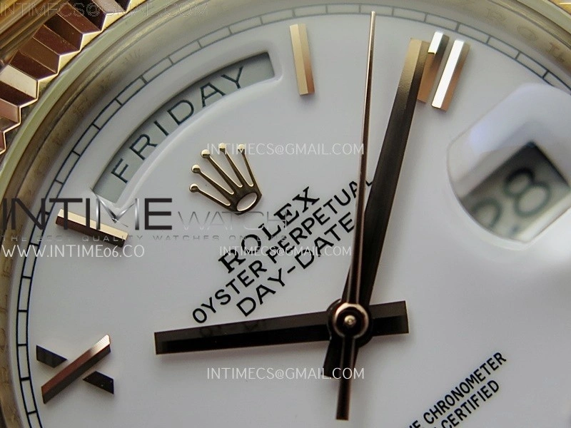 Day Date 228235 40mm RG KF 1:1 Best Edition White Dial Roman Markers On RG President Bracelet SA3255