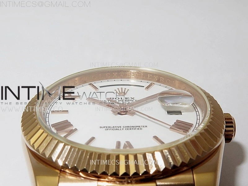Day Date 228235 40mm RG KF 1:1 Best Edition White Dial Roman Markers On RG President Bracelet SA3255