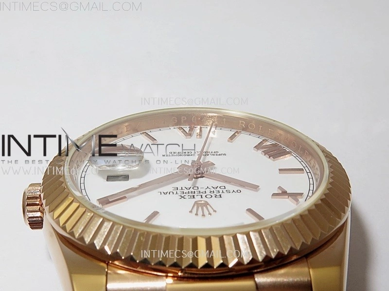 Day Date 228235 40mm RG KF 1:1 Best Edition White Dial Roman Markers On RG President Bracelet SA3255