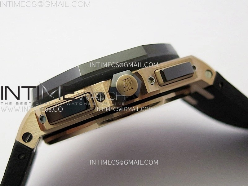 Royal Oak Offshore 44mm RG TKF Best Edition Black Silver Dial Ceramic Bezel on Black Rubber Strap A3126