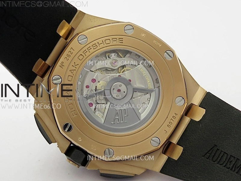 Royal Oak Offshore 44mm RG TKF Best Edition Black Silver Dial Ceramic Bezel on Black Rubber Strap A3126
