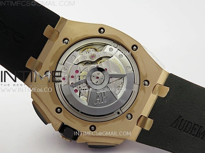 Royal Oak Offshore 44mm RG TKF Best Edition Black Silver Dial Ceramic Bezel on Black Rubber Strap A3126