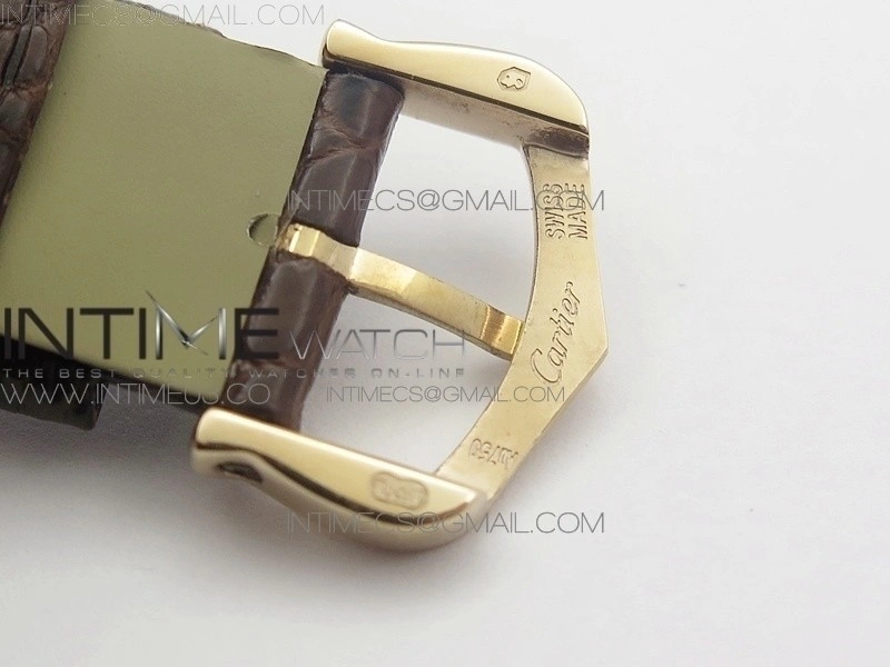 Ronde Solo de Cartier 29.5mm RG Dia K11 1:1 Best Edition White Dial on Brown Croco Leather Strap Ronda Quartz