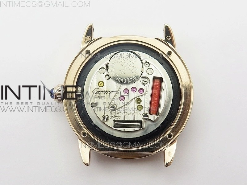 Ronde Solo de Cartier 29.5mm RG Dia K11 1:1 Best Edition White Dial on Brown Croco Leather Strap Ronda Quartz