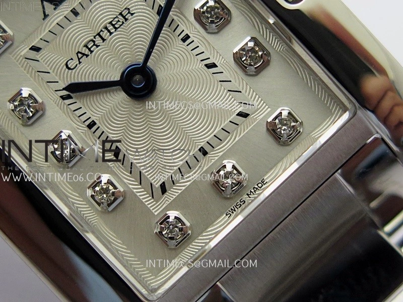 Tank Anglaise 30mm SS 8848F 1:1 Best Edition White Dial Diamond Marker on SS Bracelet Ronda Quartz
