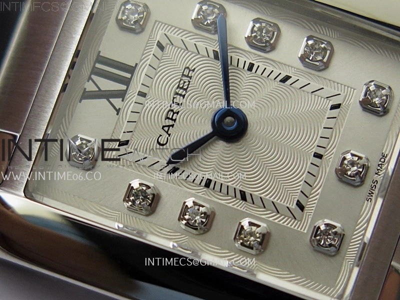 Tank Anglaise 30mm SS 8848F 1:1 Best Edition White Dial Diamond Marker on SS Bracelet Ronda Quartz