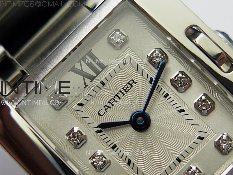 Tank Anglaise 30mm SS 8848F 1:1 Best Edition White Dial Diamond Marker on SS Bracelet Ronda Quartz