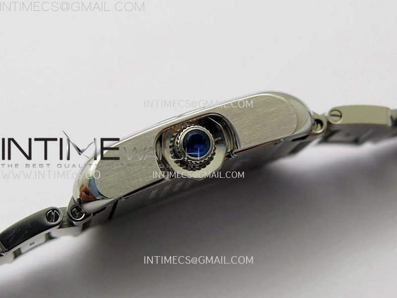 Tank Anglaise 30mm SS 8848F 1:1 Best Edition White Dial Diamond Marker on SS Bracelet Ronda Quartz