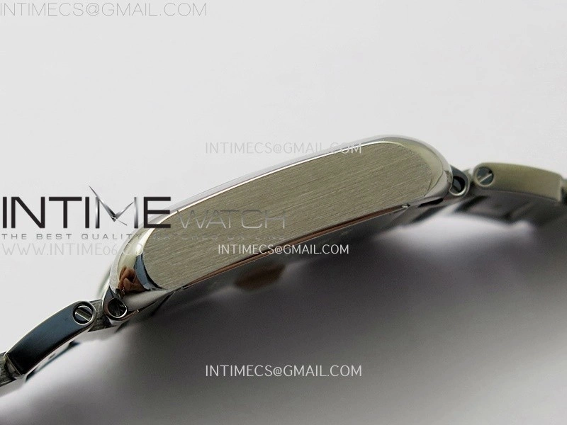 Tank Anglaise 30mm SS 8848F 1:1 Best Edition White Dial Diamond Marker on SS Bracelet Ronda Quartz