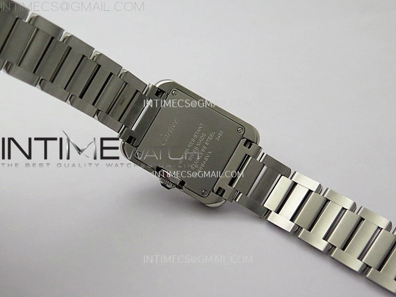 Tank Anglaise 30mm SS 8848F 1:1 Best Edition White Dial Diamond Marker on SS Bracelet Ronda Quartz