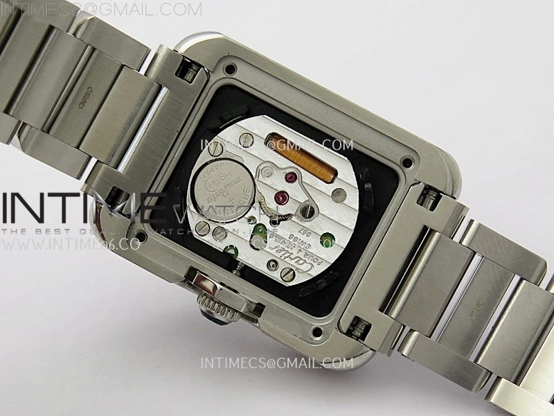 Tank Anglaise 30mm SS 8848F 1:1 Best Edition White Dial Diamond Marker on SS Bracelet Ronda Quartz
