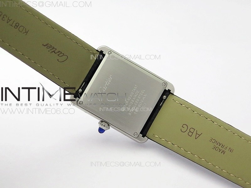Tank Louis Ladies 25mm SS Crystal 8848F 1:1 Best Edition White Dial on Black Leather Strap Ronda Quartz