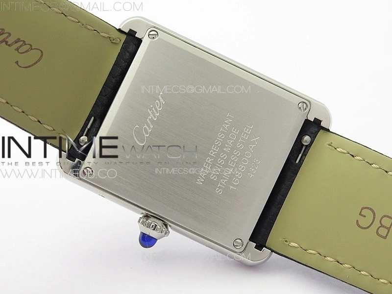 Tank Louis Ladies 25mm SS Crystal 8848F 1:1 Best Edition White Dial on Black Leather Strap Ronda Quartz