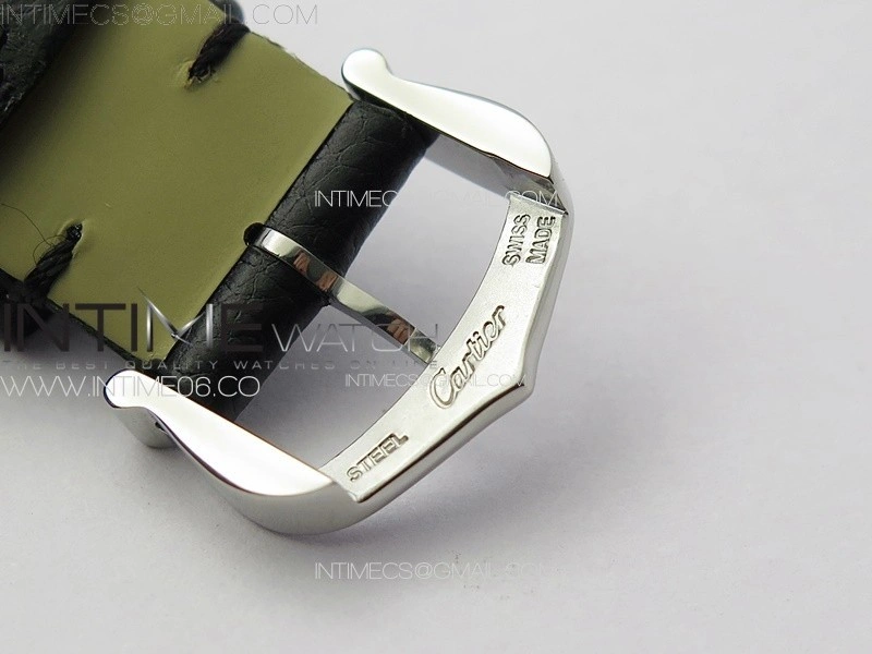 Tank Louis Ladies 22mm SS Crystal 8848F 1:1 Best Edition White Dial on Black Leather Strap Ronda Quartz