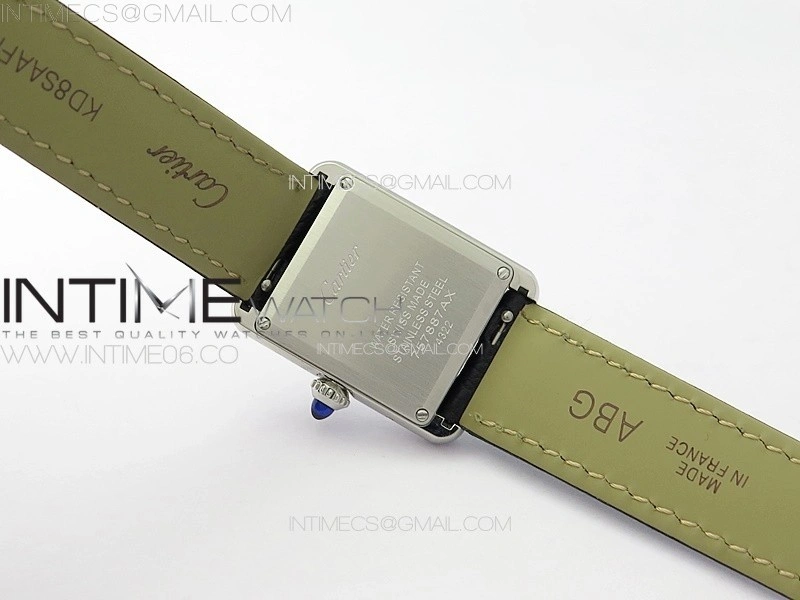 Tank Louis Ladies 22mm SS Crystal 8848F 1:1 Best Edition White Dial on Black Leather Strap Ronda Quartz