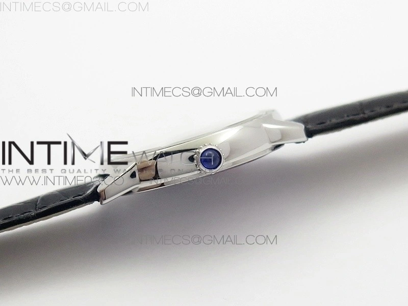 Ronde Solo de Cartier 29.5mm SS Dia K11 1:1 Best Edition White Dial on Black Croco Leather Strap Ronda Quartz