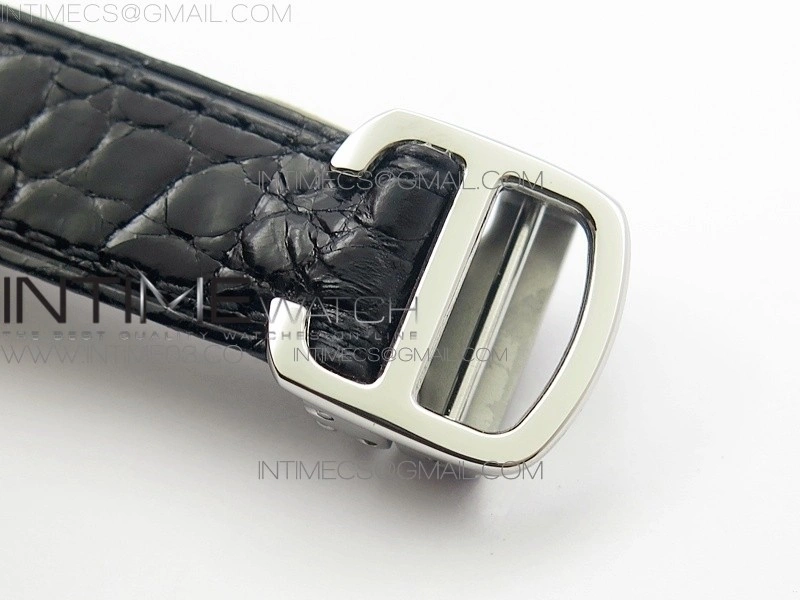 Ronde Solo de Cartier 29.5mm SS Dia K11 1:1 Best Edition White Dial on Black Croco Leather Strap Ronda Quartz