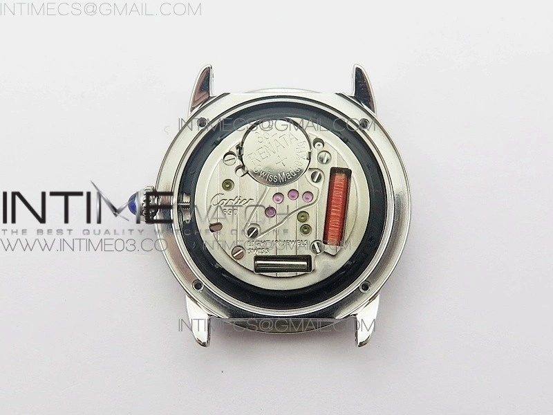 Ronde Solo de Cartier 29.5mm SS Dia K11 1:1 Best Edition White Dial on Black Croco Leather Strap Ronda Quartz