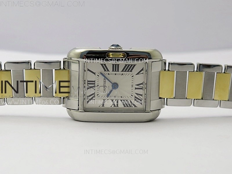 Tank Anglaise 30mm SS YG 8848F 1:1 Best Edition White Dial Roman Marker on SS Bracelet Ronda Quartz
