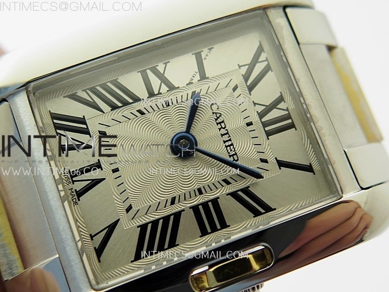 Tank Anglaise 30mm SS YG 8848F 1:1 Best Edition White Dial Roman Marker on SS Bracelet Ronda Quartz
