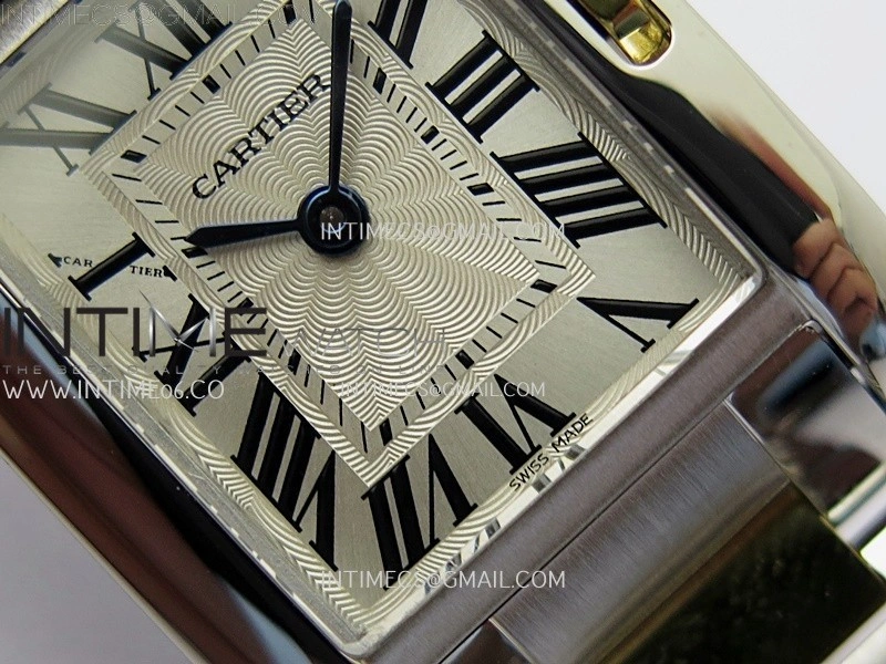 Tank Anglaise 30mm SS YG 8848F 1:1 Best Edition White Dial Roman Marker on SS Bracelet Ronda Quartz