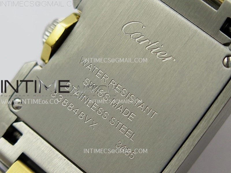 Tank Anglaise 30mm SS YG 8848F 1:1 Best Edition White Dial Roman Marker on SS Bracelet Ronda Quartz