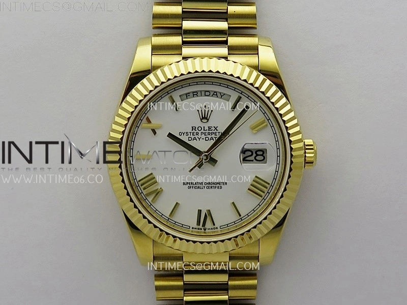 Day Date 228238 40mm YG KF 1:1 Best Edition White Dial Roman Markers On RG President Bracelet SA3255