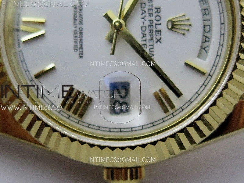 Day Date 228238 40mm YG KF 1:1 Best Edition White Dial Roman Markers On RG President Bracelet SA3255