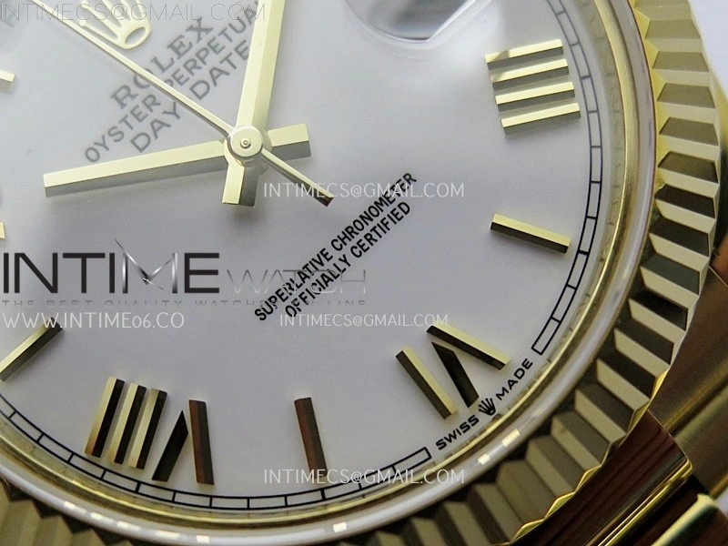 Day Date 228238 40mm YG KF 1:1 Best Edition White Dial Roman Markers On RG President Bracelet SA3255