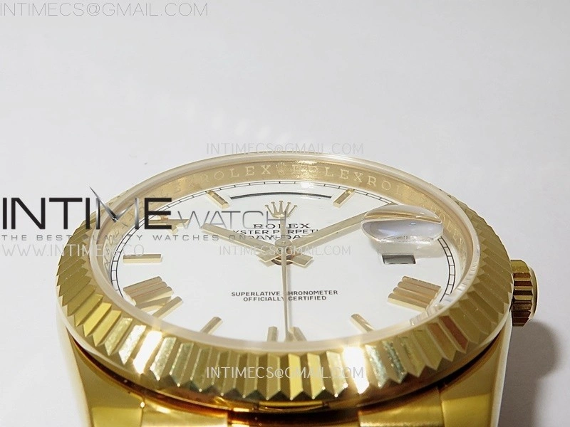 Day Date 228238 40mm YG KF 1:1 Best Edition White Dial Roman Markers On RG President Bracelet SA3255