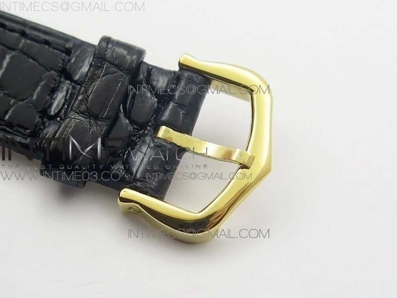 Ronde Solo de Cartier 29.5mm YG Dia K11 1:1 Best Edition White Dial on Black Croco Leather Strap Ronda Quartz