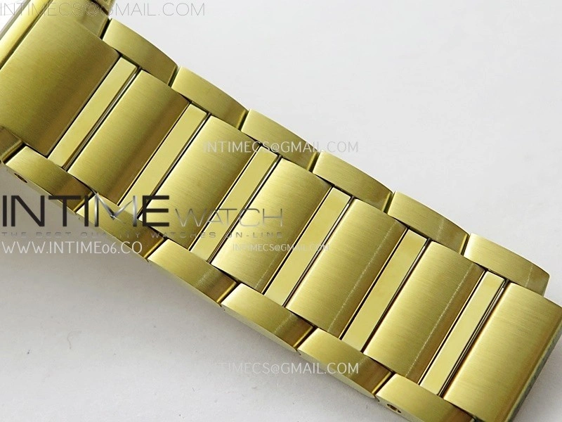 Tank Francaise Ladies 27mm YG Diamonds Bezel 8848F 1:1 Best Edition Silver Dial on YG Bracelet Ronda Quartz