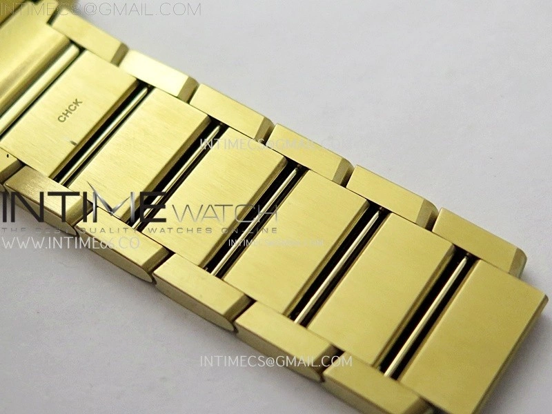 Tank Francaise Ladies 27mm YG Diamonds Bezel 8848F 1:1 Best Edition Silver Dial on YG Bracelet Ronda Quartz