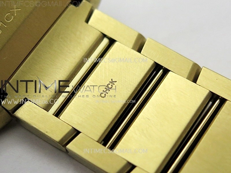 Tank Francaise Ladies 27mm YG Diamonds Bezel 8848F 1:1 Best Edition Silver Dial on YG Bracelet Ronda Quartz