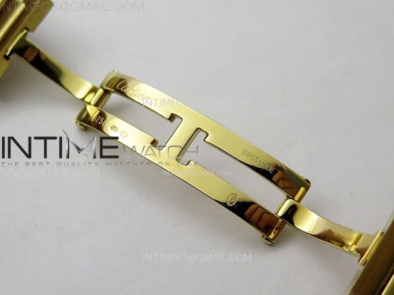 Tank Francaise Ladies 27mm YG Diamonds Bezel 8848F 1:1 Best Edition Silver Dial on YG Bracelet Ronda Quartz