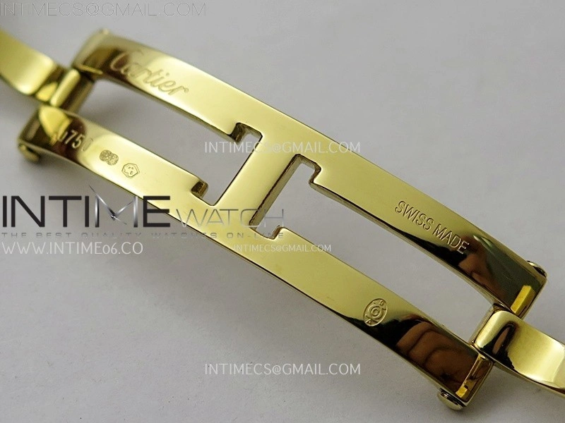 Tank Francaise Ladies 27mm YG Diamonds Bezel 8848F 1:1 Best Edition Silver Dial on YG Bracelet Ronda Quartz